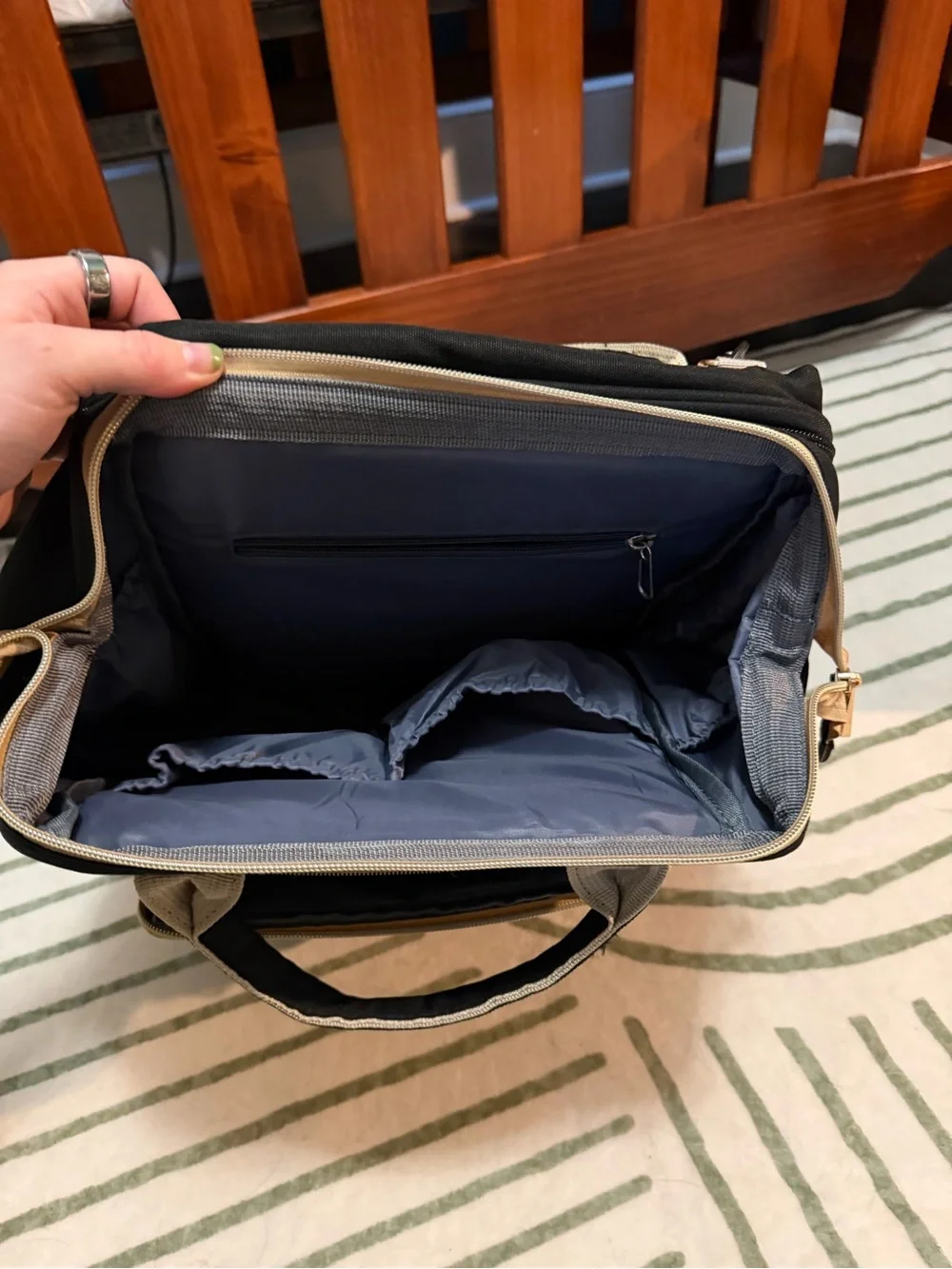 Bubblbay Diaper Bag Backpack with Fold-Out Bassinet/Diaper Changing Station